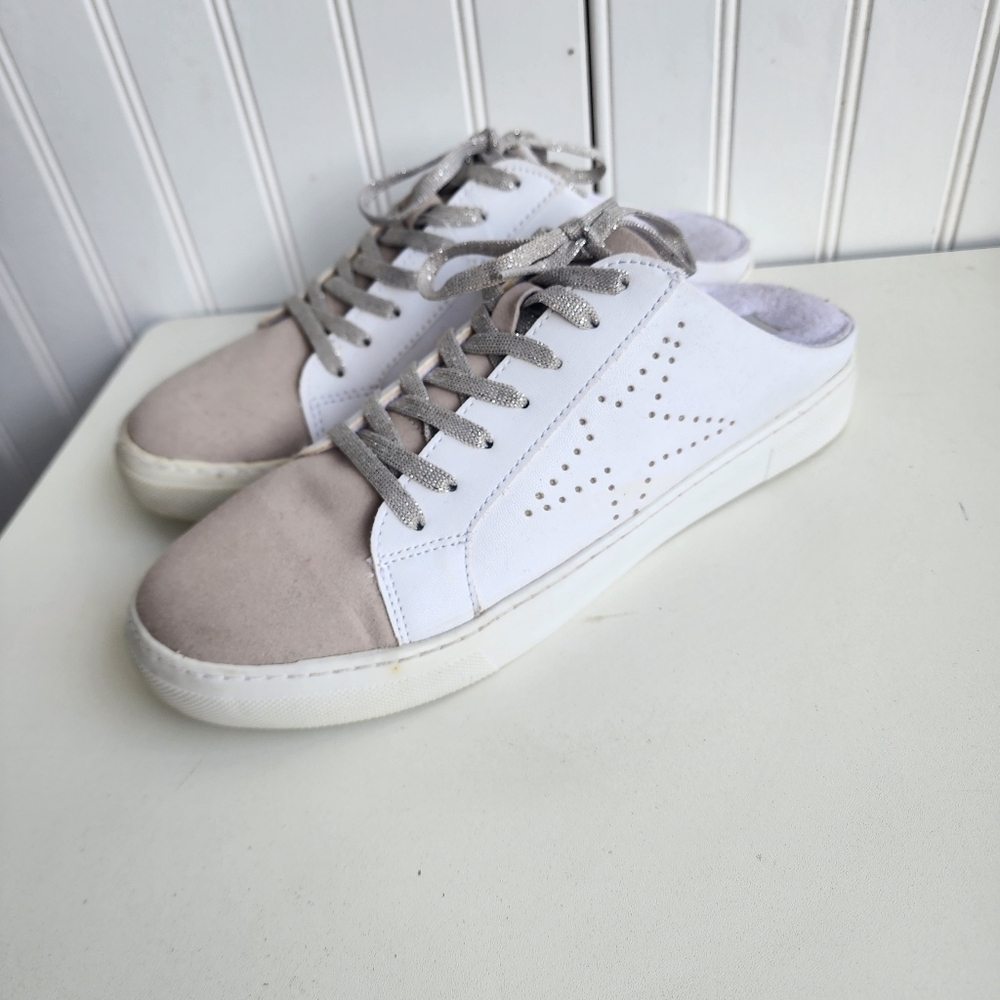 NWOT Steven New York By Steve Madden Women's White & Beige Slide Sneakers SZ 8.5